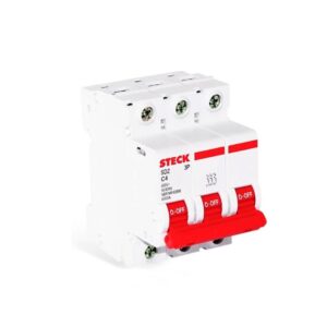 Interruptor termomagnético p/riel 3P 25A 400VAC 6kA, SDZD63C25, Steck
