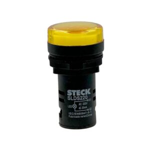 Luz piloto plástico amarillo 22.5mm 220VAC LED, SLDS2203, Steck