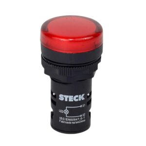 Luz piloto plástico rojo 22.5mm 24VAC/VDC LED, SLDS241, Steck
