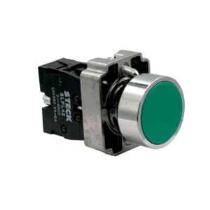 Pulsador Rasante Metal Verde 22mm S/Lamp 1na, SLMRN210