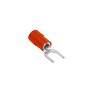 Terminal tipo horquilla/uña aislado 1/4" rojo 22-16 AWG x 100und , SV1.25-6S