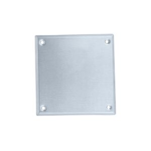 Tapa metálica hermética cuadrada 115x115 mm para caja condulet de aluminio cuadrada