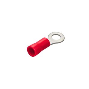 Terminal tipo ojal aislado rojo 12-16AWG 4mm x 100und Ojo 3", VF1.25-3