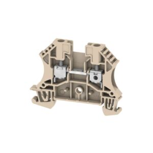 Bornera De Conexión 4mm Riel Din Color Beige, WDU4