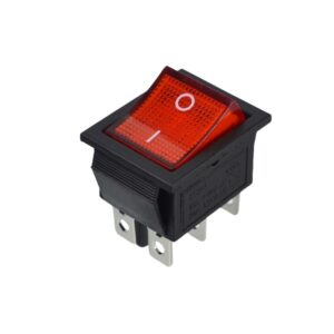 Switch rocker; rojo con luz; 4P On-Off 15A 250VAC, YW1-502A