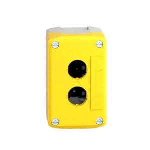 Caja Botonera [Vacía] 2 Huecos Amarillo, Base Gris, NOBY-2, CNC