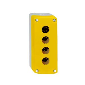 Caja Botonera [Vacía] 4 Huecos Amarillo, Base Gris, NOBY-4, CNC